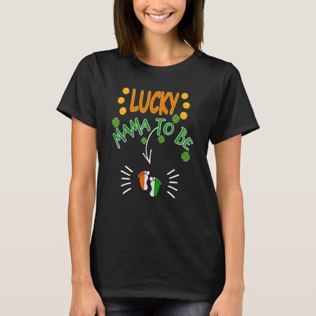 Camiseta Lucky Mama Irish Mom Dad Shamrock st patricks day  (Frente)