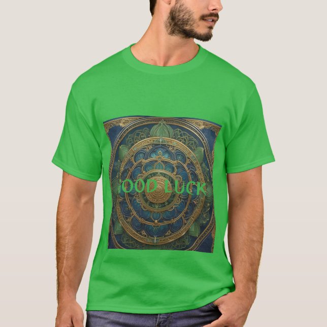 Camiseta Lucky Mandala Fortune Design Boa Sorte (Frente)