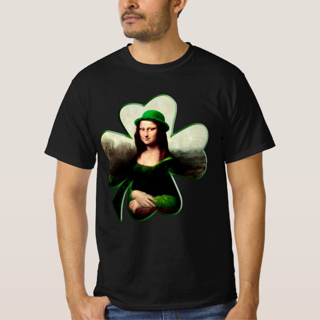 Camiseta Lucky Mona Lisa St. Patrick's Day (Frente)