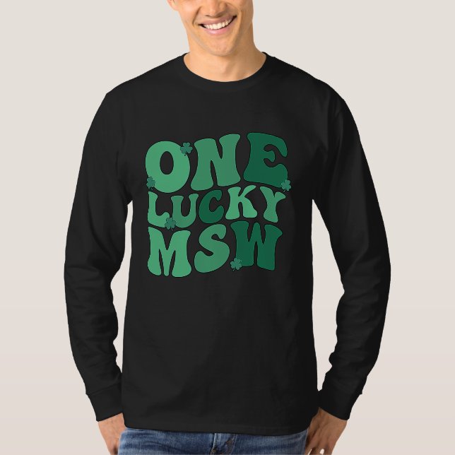 Camiseta Lucky MSW St Patrick's Day Master Of Social Work S (Frente)
