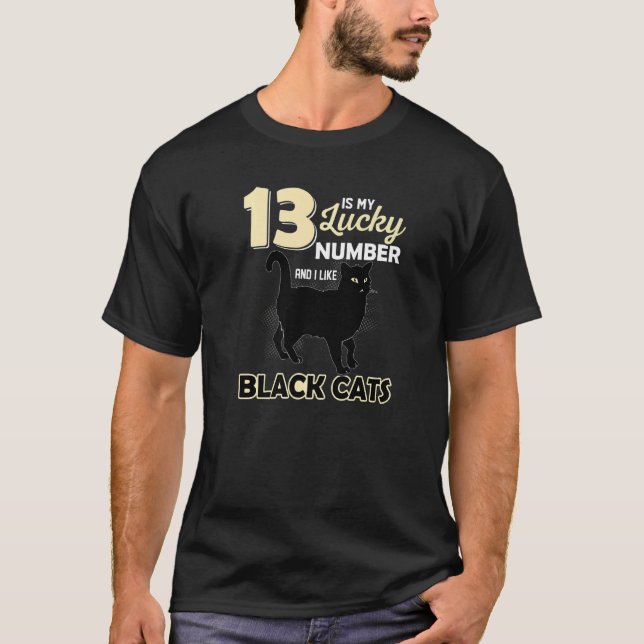 Camiseta Lucky Number 13 Lucky Black Cats (Frente)