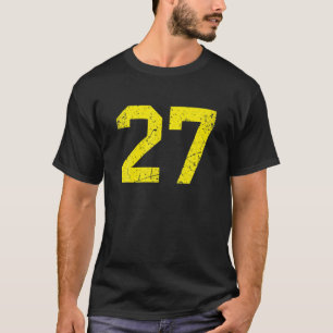Camiseta Lucky Number 27 Yellow Vintage Sports Player Fan J