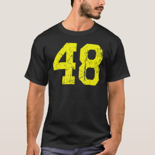 Camiseta Lucky Number 48 Yellow Vintage Sports Player Fan J