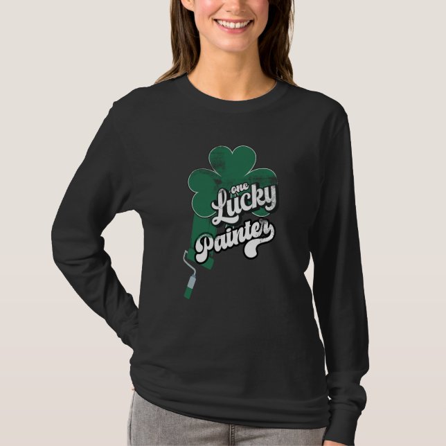 Camiseta Lucky Painter Shamrock C St Patricks Day (Frente)