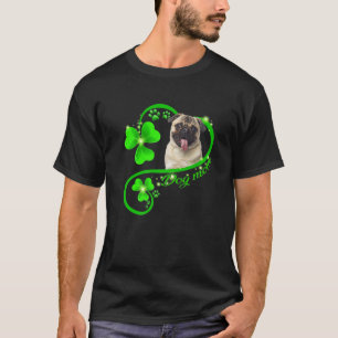 Camiseta Lucky Pug Dog Mãe Lover Shamrock Rua Patrick Day