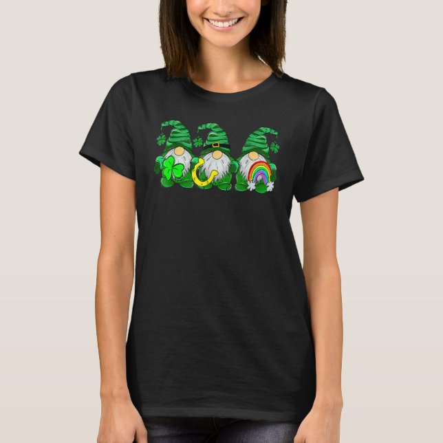 Camiseta Lucky Rainbow Gnome Happy St Patrick's Day Kids Wo (Frente)