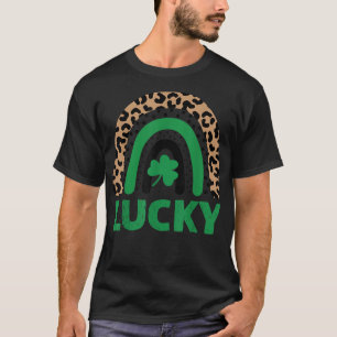 Camiseta Lucky Rainbow Leopard Imprime Rua irlandesa de Sha