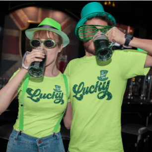 Camiseta Lucky Rua Patrick Leopard Leprechaun Hat Shamrock