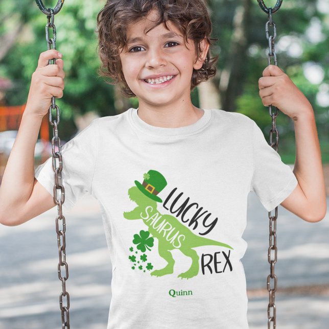 Camiseta Lucky Saurus Rex Dinosaur St. Patrick's Day (Criador carregado)