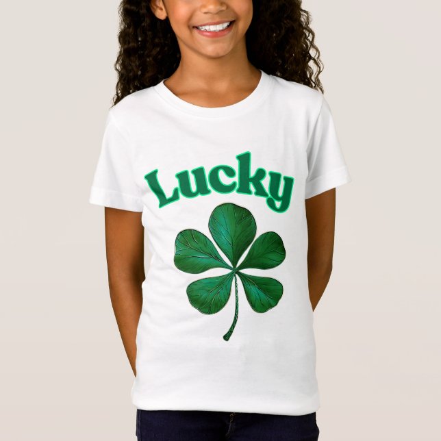 Camiseta Lucky Shamrock comemora Ruas. Dia de Patrick (Frente)
