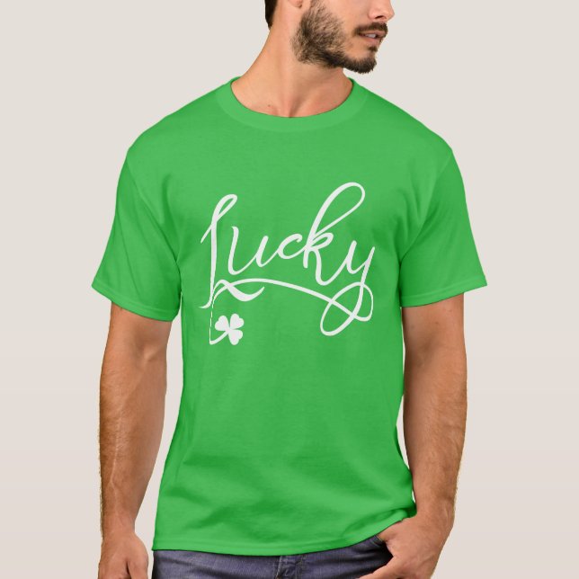 Camiseta Lucky Shamrock Dia de São Patrício irlandês (Frente)