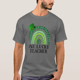 Camiseta Lucky Shamrock Rainbow Dia de São Patrício One Luc