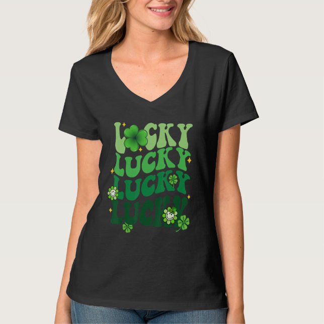 Camiseta Lucky Shamrock St Patrick's Day Saint Paddy's Rain (Frente)