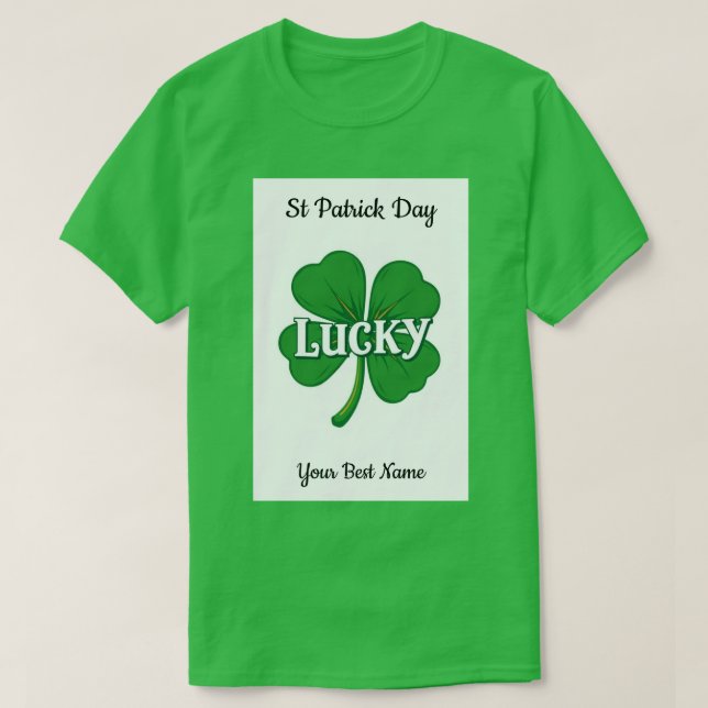 Camiseta Lucky Shamrock Vintage (Frente do Design)