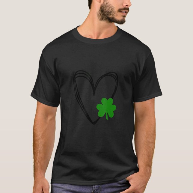 Camiseta Lucky Shamrocks Heart Irish Love St Patricks Day F (Frente)