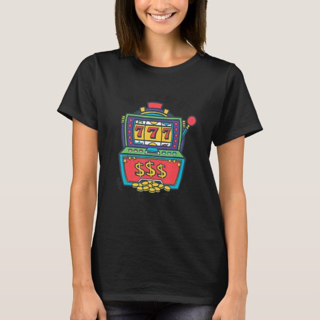 Camiseta Lucky Slot Machine Casino Jogo Poker (Frente)