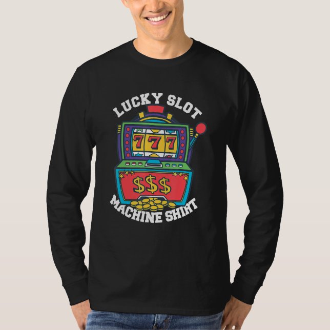 Camiseta Lucky Slot Machine Casino Jogo Poker 1 (Frente)