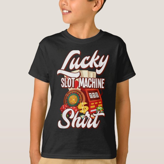 Camiseta Lucky Slot Machine Casino Las Vegas Gambling  (Frente)