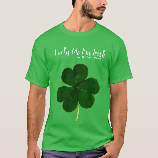 Camiseta Lucky St. Patrick's Day Green Shamrock T-Shirt (Frente)