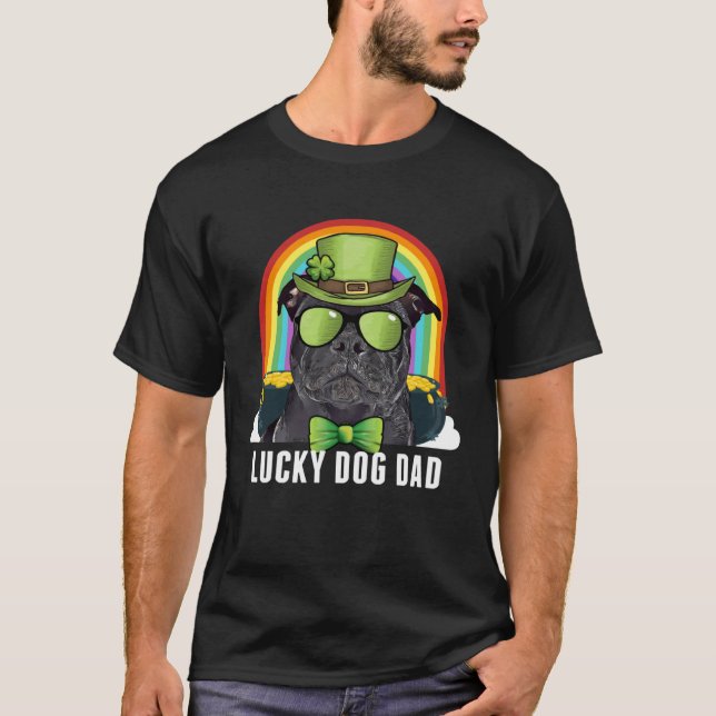 Camiseta Lucky Staffordshire Bull Terrier Dog Dad St Patric (Frente)