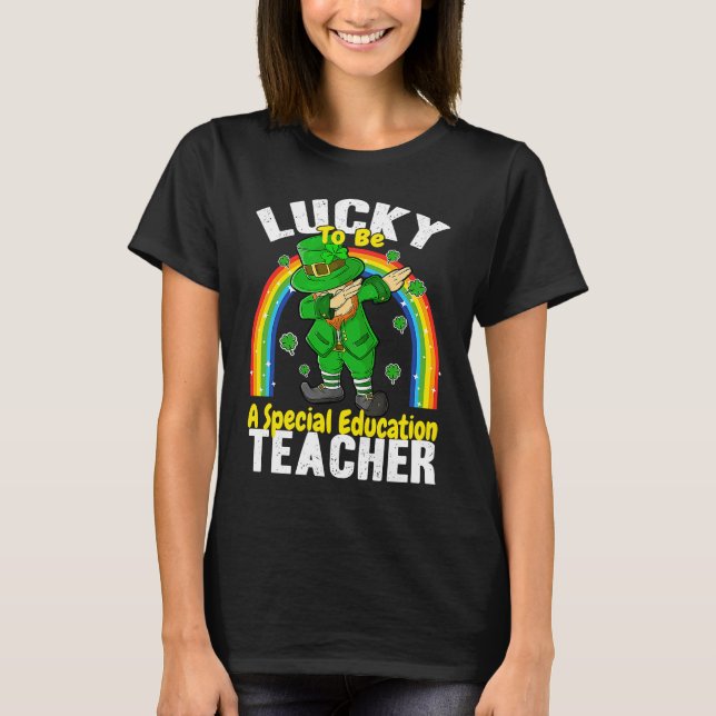 Camiseta Lucky to be a Special Education Teacher St Patrick (Frente)