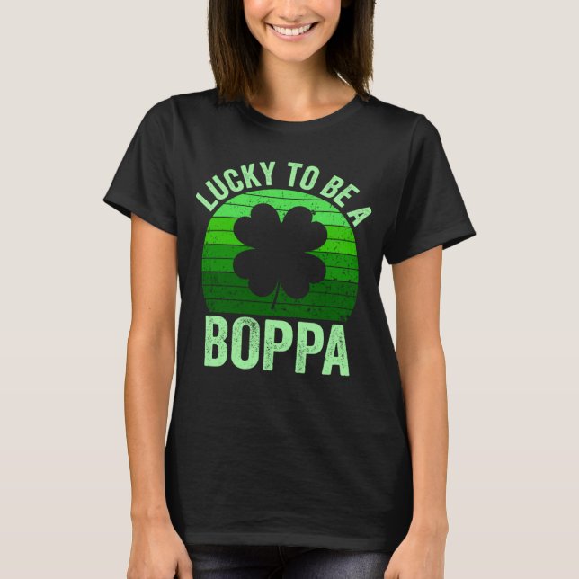 Camiseta Lucky To Be Poppa Leprechaun Shamrock St Patricks  (Frente)