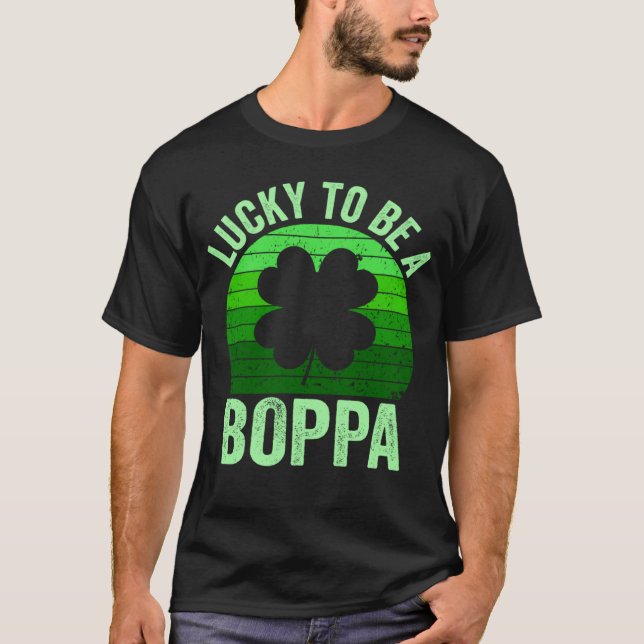 Camiseta Lucky To Be Poppa Leprechaun Shamrock St Patricks  (Frente)