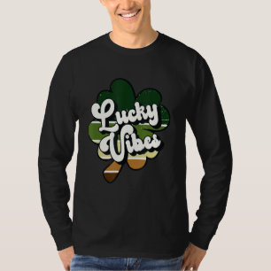 Camiseta Lucky Vibes Shamrock Clover Rua Patrick Day Irish 