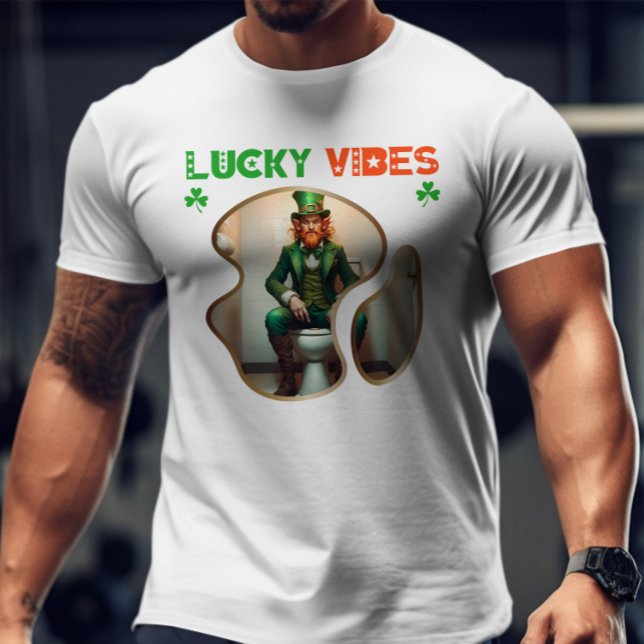 Camiseta Lucky Vibes - Sorte e riso irlandeses (Criador carregado)