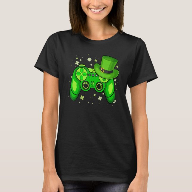 Camiseta Lucky Video Game Leprechaun St Patrick's Day Gamer (Frente)