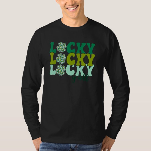 Camiseta Lucky Y'all Western Disco Ball Shamrock St. Patric (Frente)