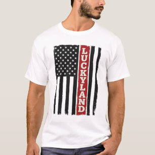 Camiseta Luckyland Bandeira Patriótica Vertical Vintage