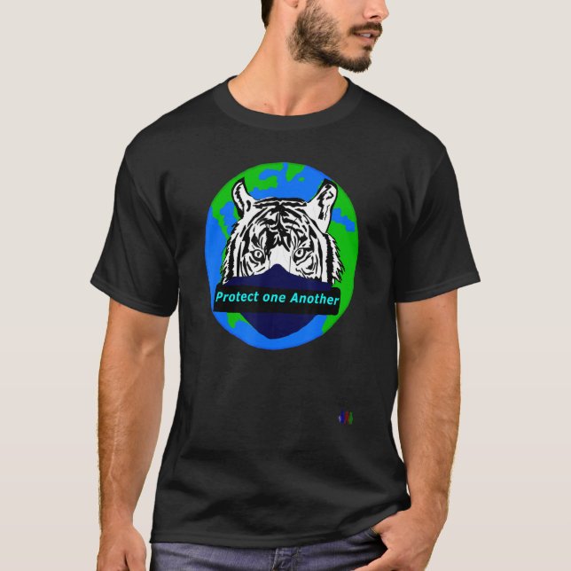 Camiseta Lucmarty Proteja-Se Uns Aos Outros Com Tigre De Má (Frente)