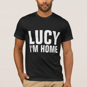 Camiseta LUCY, ESTOU EM CASA, T-shirts engraçadas masculina