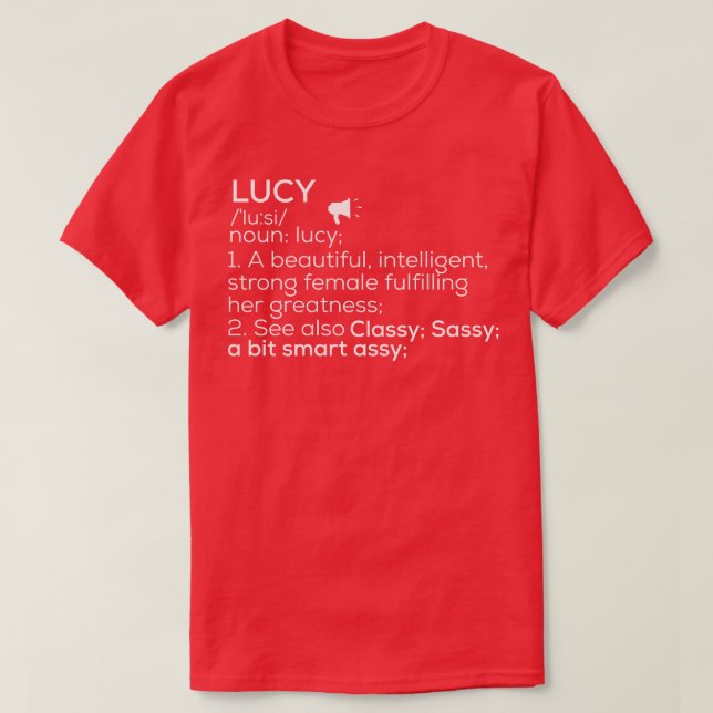 Camiseta Lucy Nome Lucy Definição Lucy Lucy Nome Mulher Luc (Frente do Design)