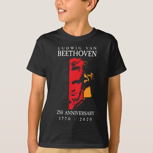 Camiseta Ludwig Van Beethoven 250 1770-2020 Music Lover Gif (Frente)