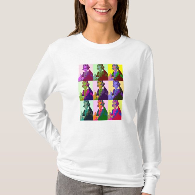 Camiseta Ludwig Van Beethoven Pop Art (Frente)