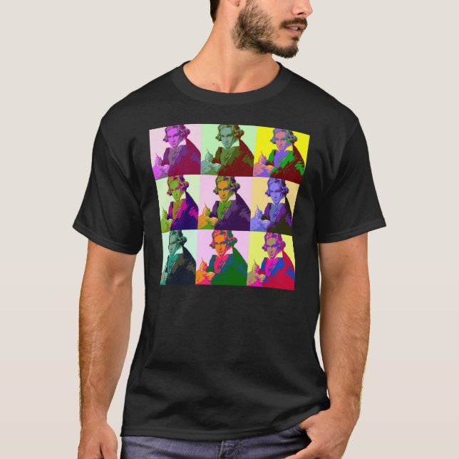 Camiseta Ludwig Van Beethoven Pop Art (Frente)