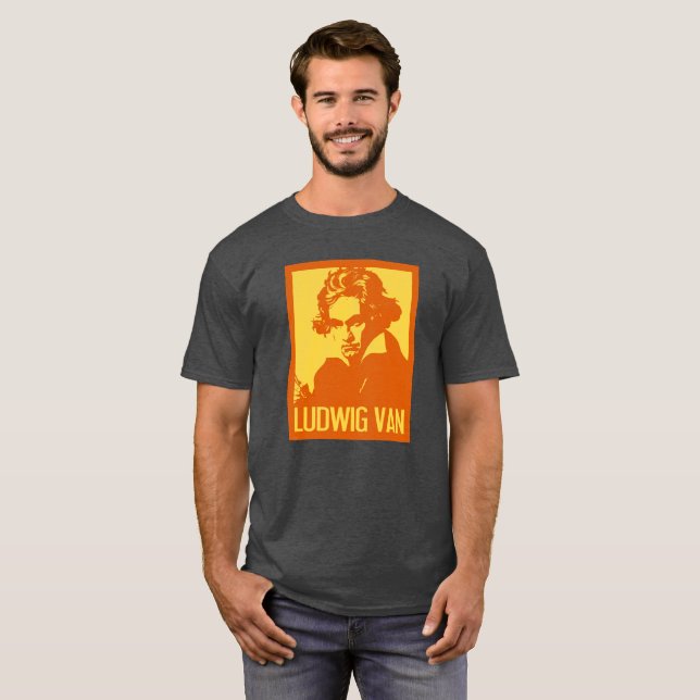 Camiseta Ludwig Van Beethoven Pop de Retrato (Frente Completa)