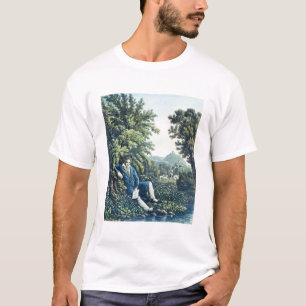 Camiseta Ludwig van Beethoven por um rio (engravin colorido