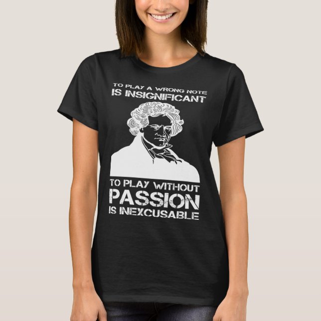 Camiseta Ludwig van Beethoven Portrait Pianistas Piano Play (Frente)