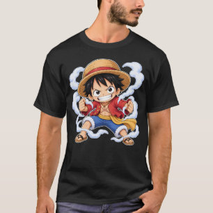 Camiseta Luffy D. Macaco Chibi Fofo Anime One Piece