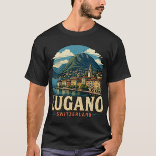 Camiseta Lugano Vintage Suíça Viagem Arte Marco