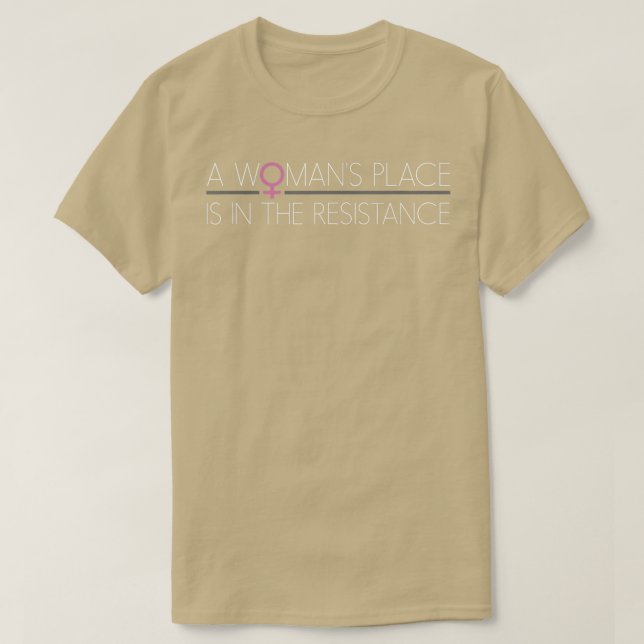 Camiseta Lugar das Mulheres na Resistência (Frente do Design)