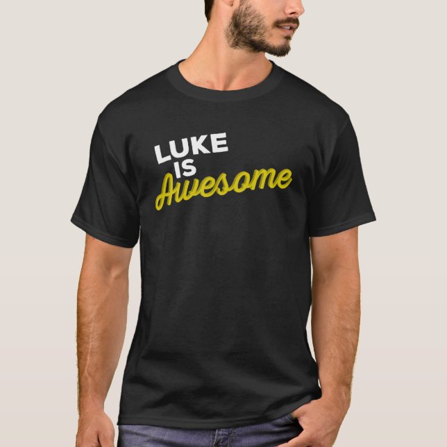 Camiseta LUKE IS AWESOME Support Team Positive Cheer Fan (Frente)