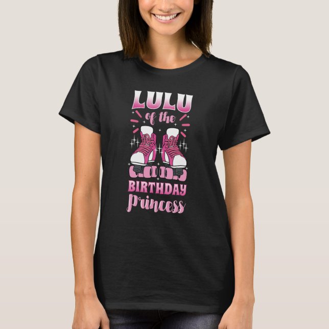 Camiseta Lulu do Aniversário Princesa Roller Skates Skatin (Frente)