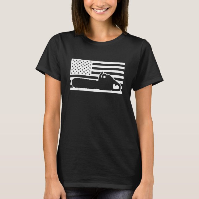 Camiseta Lumberjack Arborist USA Flag (Frente)