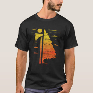 Camiseta Lumberjack Ax para o Trabalho Florestal dos Trabal