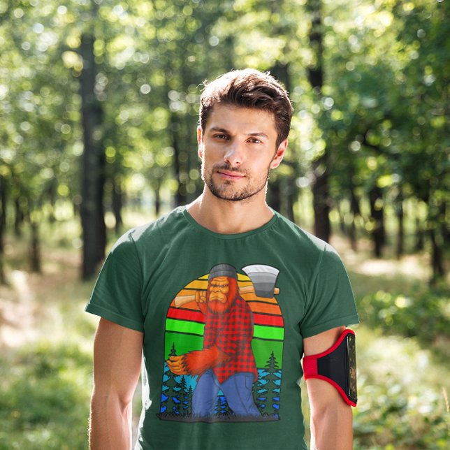 Camiseta Lumberjack Bigfoot Com Xadrez Ax Sasquatch (Criador carregado)