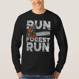 Camiseta Lumberjack Chainsaw Corre Floresta Funny Woodworke